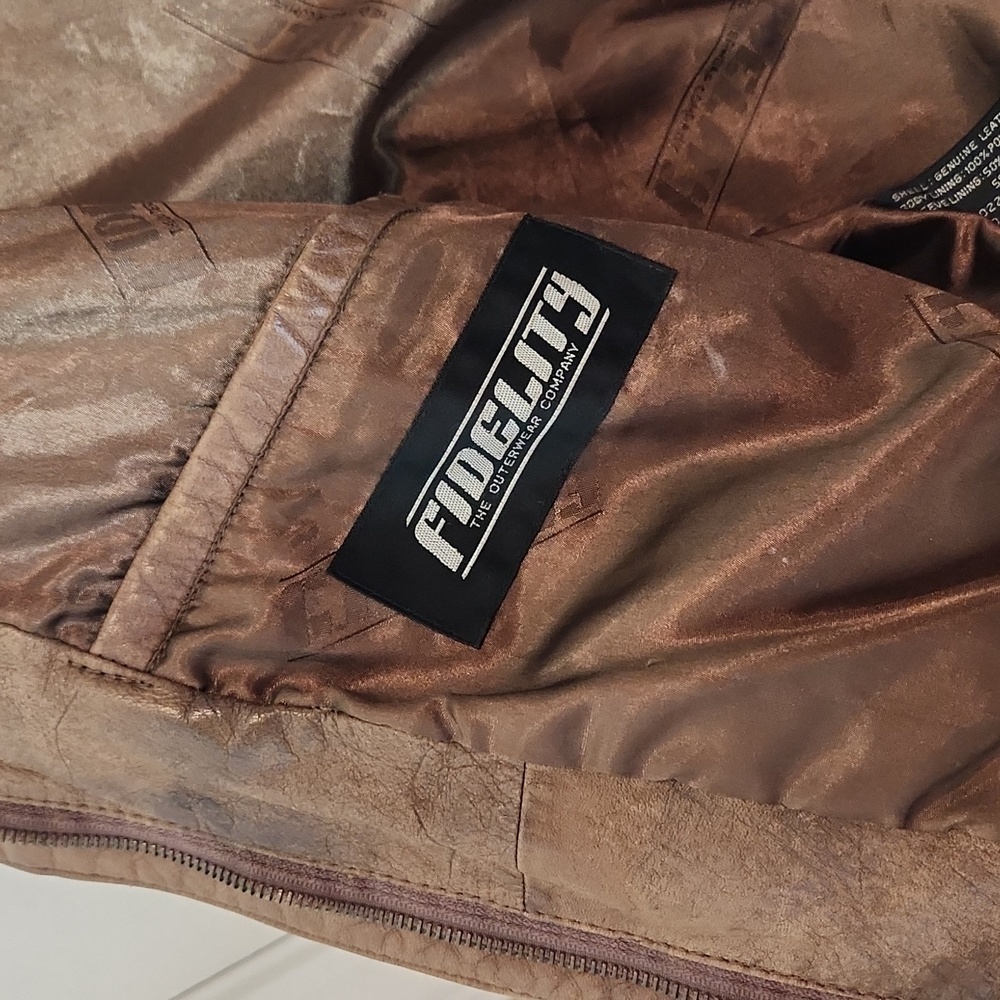 Fidelity leather fringe crop jacket vintage 80's biker moto western - Picture 14 of 16